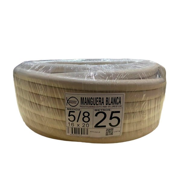 MANGUERA CRISTAL 5/8 PVC BLANCA 6X20 100100