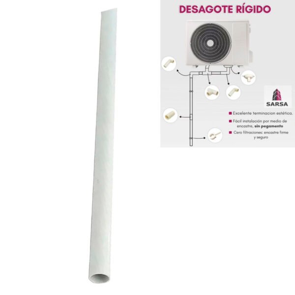 CAÑO RIGIDO PARA DESAGUE SPLIT DIAM.18 BLANCO X 2 MTS 100471