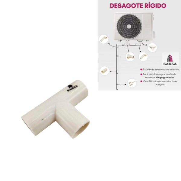 TEE RIGIDA DESAGUE SPLIT DIAM.18 BLANCO 100474