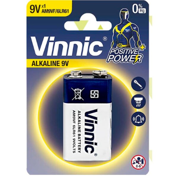 BATERIA 9V ALCALINA VINNIC AM9VF 123