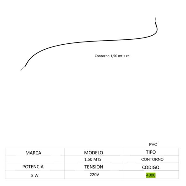 CONTORNO SILICONA L:1,50+CC 4000