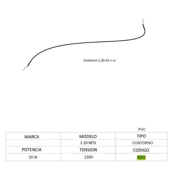 CONTORNO SILICONA L:1,20+CC 4002
